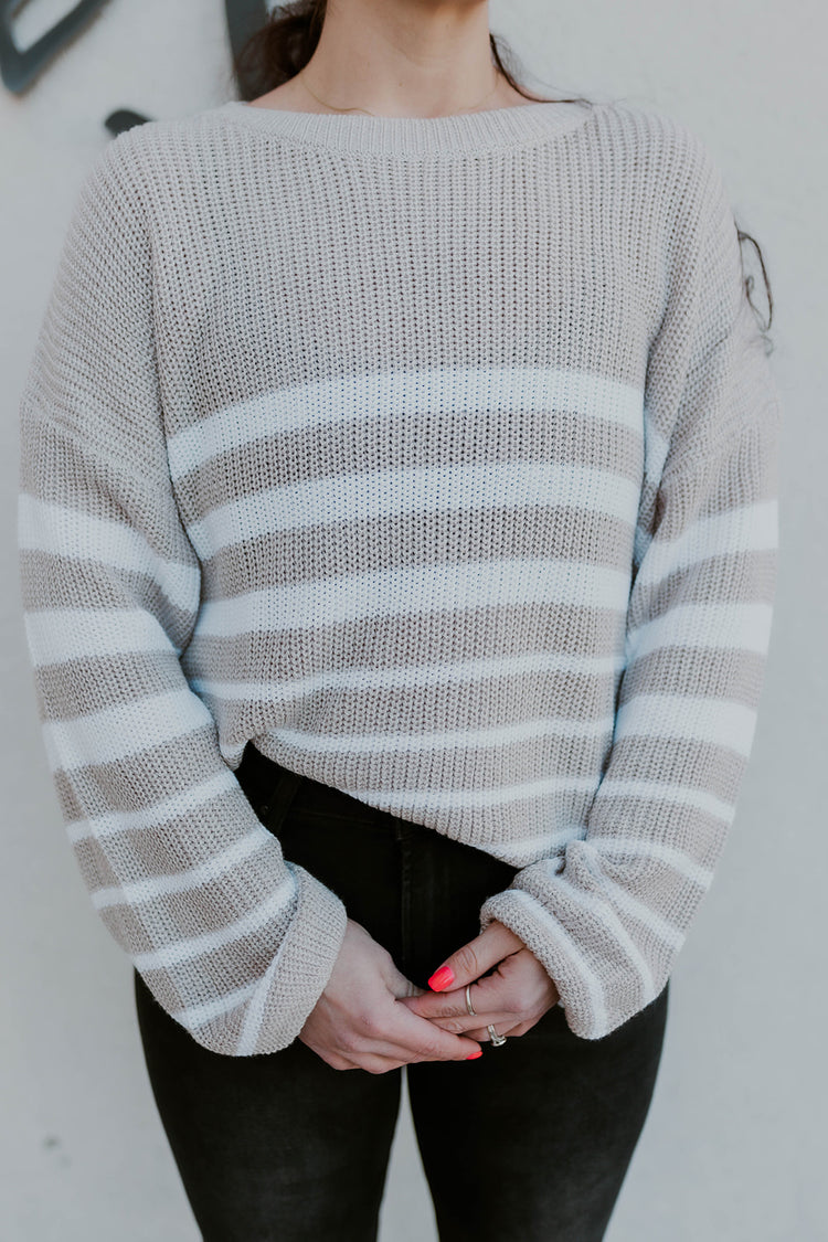 Taupe Stripe Sweater