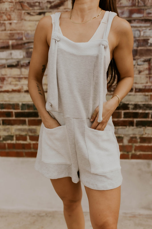 French Terry Overalls- Heather Grey