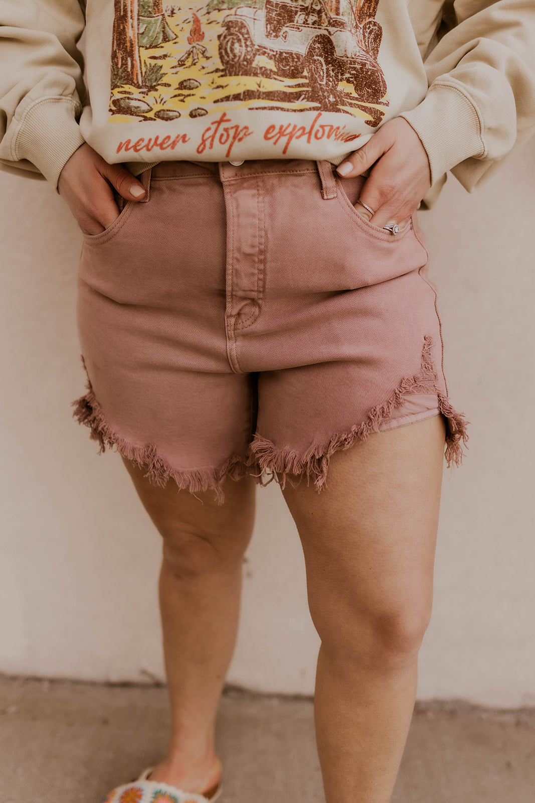 Risen Jeans High Rise Shorts in Black - The Mauve Shoppe