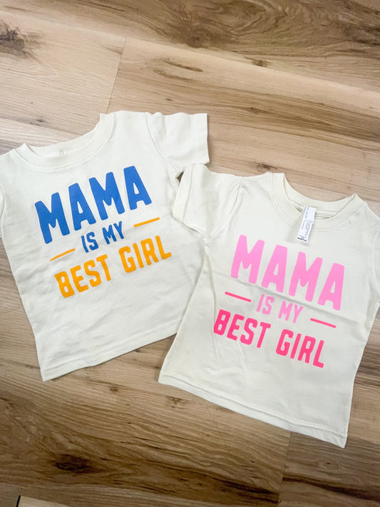 Blue Mama Is My Best Girl Graphic Tee- Baby & Kids