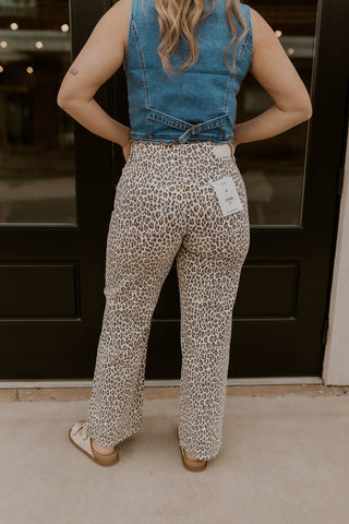 Logan Leopard Dad Jeans- Hidden
