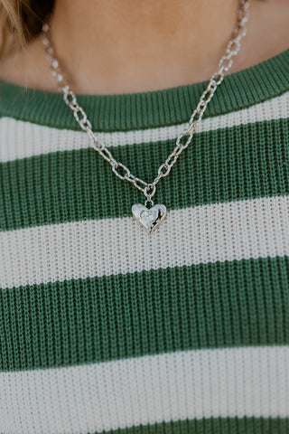 Blake Heart Pendant Necklace- Silver