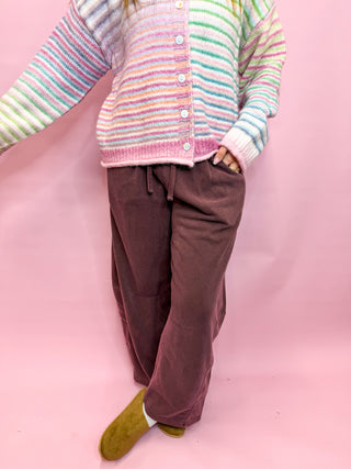Comfy Cut Barrel Sweats- Maroon