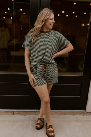 Sunbeam Striped Set- Olive