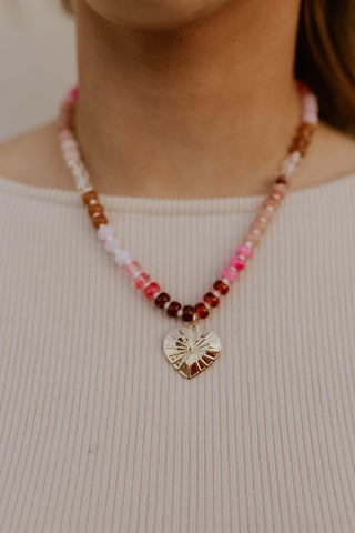 Sunset Beaded Charm Necklace