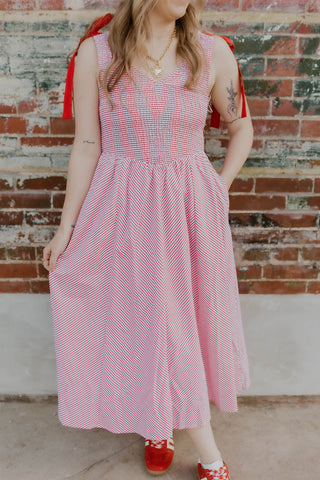 Striped In Red Dress