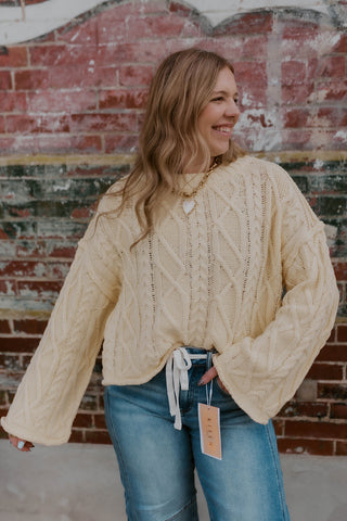 Sunny Side Cable Knit Sweater
