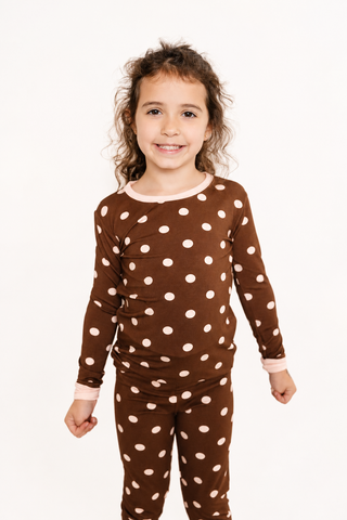 Espresso Polkadot Bamboo Set