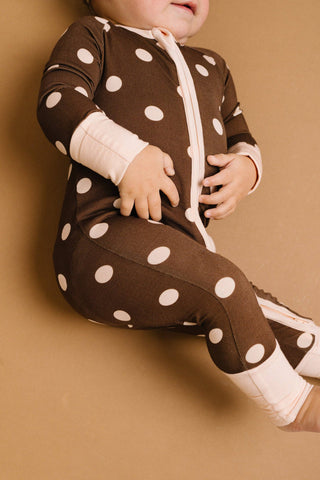 Espresso Polkadot Bamboo Sleeper