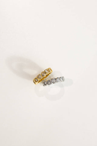 Rynlee Gold Crystal Heart Ring- Beljoy