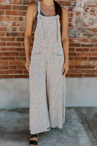Floral Textured Overall Jumper