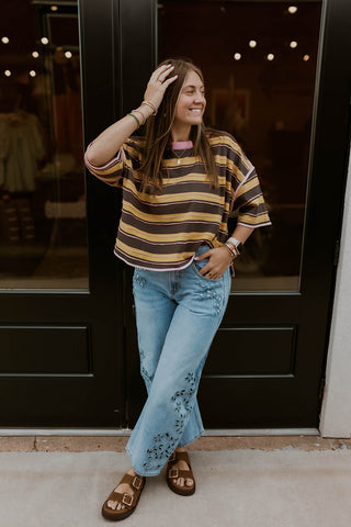 Rustic Rose Striped Top