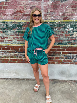 Sunbeam Striped Set- Teal