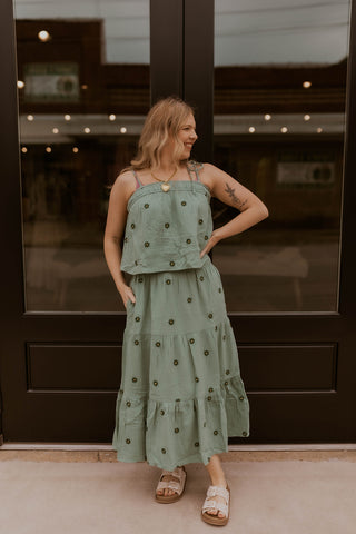 Sunset Field Cotton Gauze Skirt