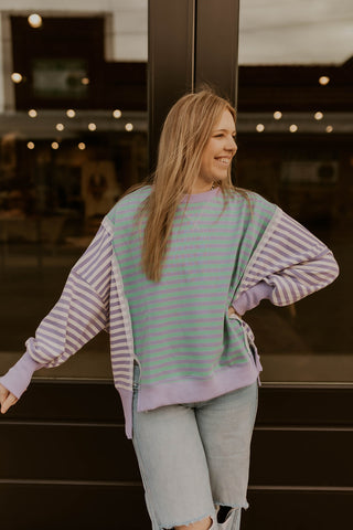 Stripe French Terry Oversized Top
