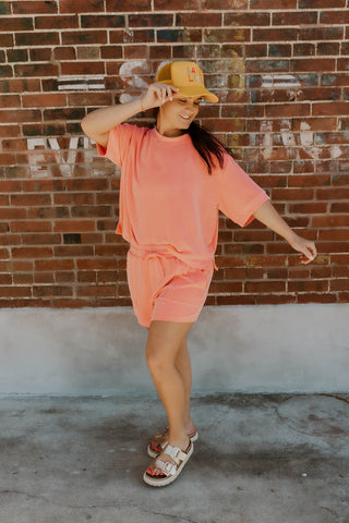 Better Off Ribbed Top- Coral