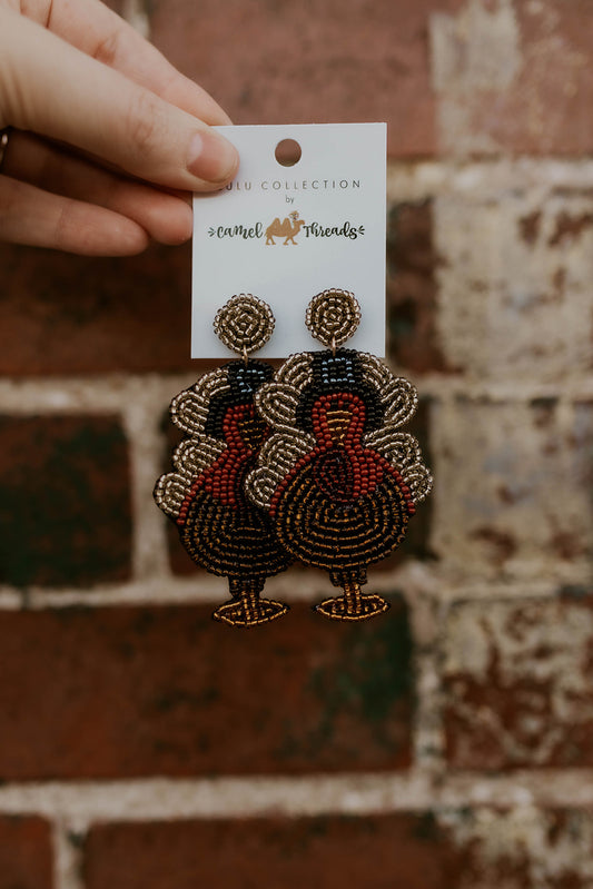 Turkey Day Beaded Earrings
