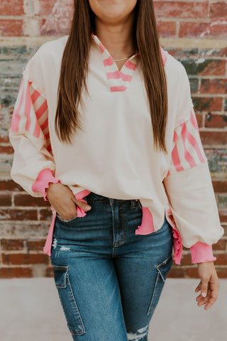 Adding Pink Loose Fitting Top