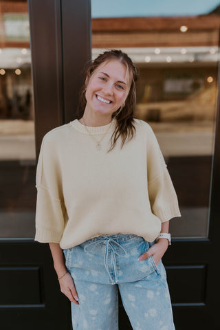 Butter Me Up Sweater- Butter Yellow