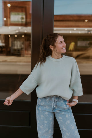 Butter Me Up Sweater- Pale Blue