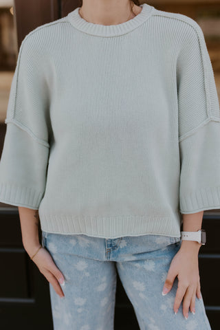 Butter Me Up Sweater- Pale Blue