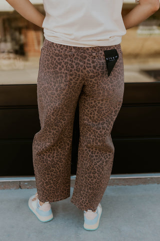Lucy Leopard Drawstring Jeans- Risen