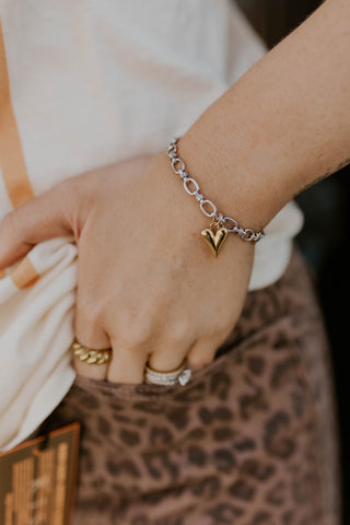 Bubble Heart Mix Metal Bracelet