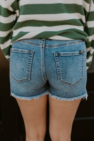 Harmony High Rise Frayed Shorts- J21 Risen