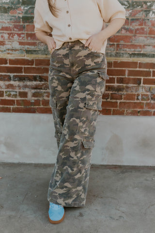Nori Camo Cargo Jeans- Hidden