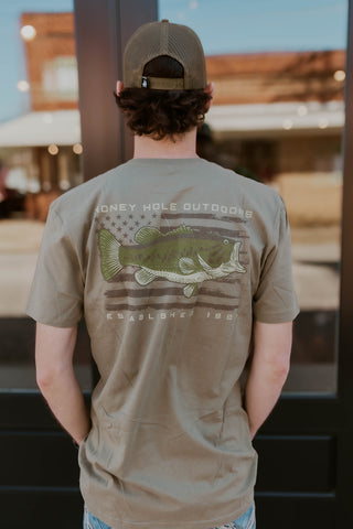 Men's Bass Flag Graphic Tee- Honey Hole