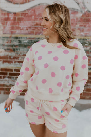 Just A Girl Polka Dot Sweatshirt