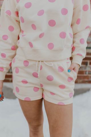 Just A Girl Polka Dot Sweatshorts