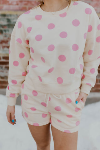 Just A Girl Polka Dot Sweatshirt