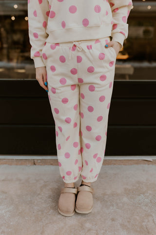 Just A Girl Polka Dot Sweatpants