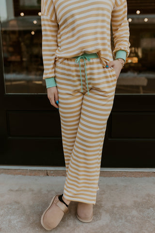 Made To Lounge Striped Set- Yellow/Mint
