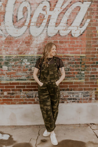 Camo Barrel Leg Overalls
