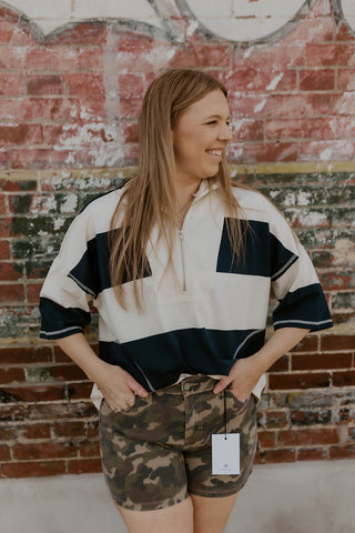 Better Than The Rest Striped Top- Navy