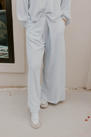 Heather Grey Pleated Wide Leg Pants