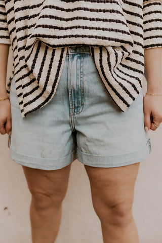 Sofie High Rise Mom Shorts- Hidden