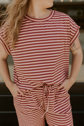 Sandbar Striped Set- Mauve
