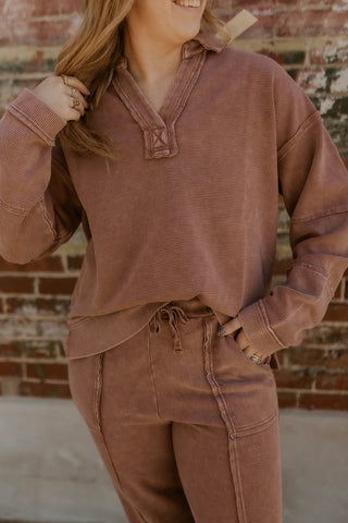 Hot Cocoa Ribbed Top