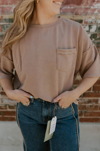 Easy Days Pocket Tee- Mocha