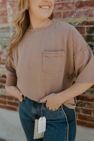 Easy Days Pocket Tee- Mocha