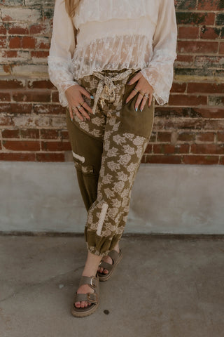 Free Spirit Bandana Joggers- Olive