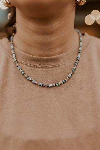 Beaded Layering Necklace- Grey