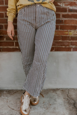 Shadow Wave Pinstripe Barrel Pants