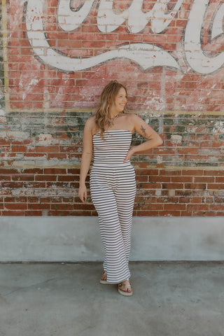 The Harbor Striped Set- Navy