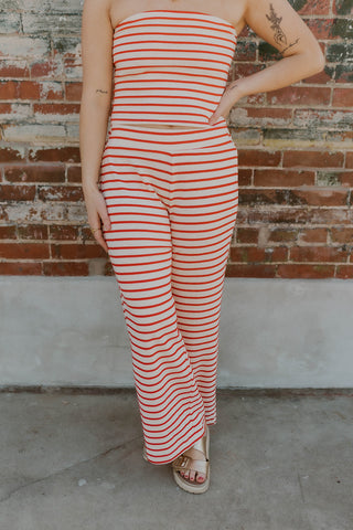 The Harbor Striped Set- Red