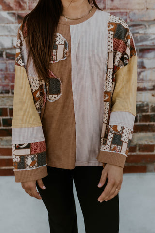 Earthy Daisy Patched Top