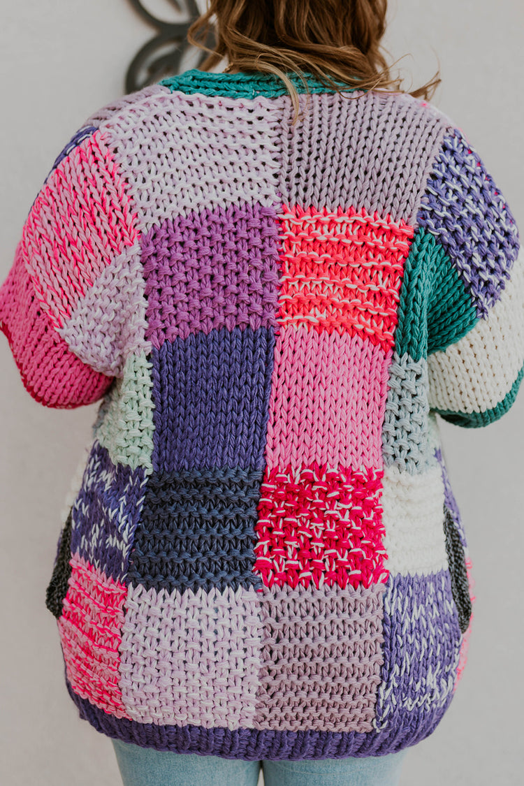 Patched In Color Knit Cardigan